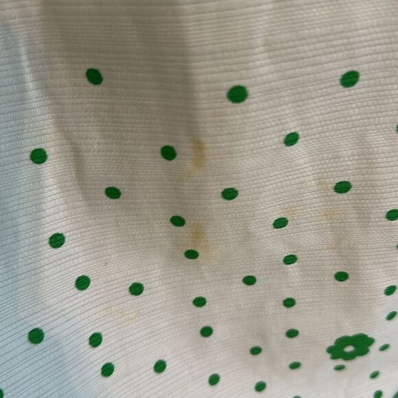 Vintage 60s/70s Howard Wolf Green & White Flower Power Hostess Maxi Dress - Picture 4 of 12